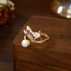 Estilo retro nuevo estilo chino mariposa suave y elegante anillo abierto de alta clase de lujo versátil Item Picture